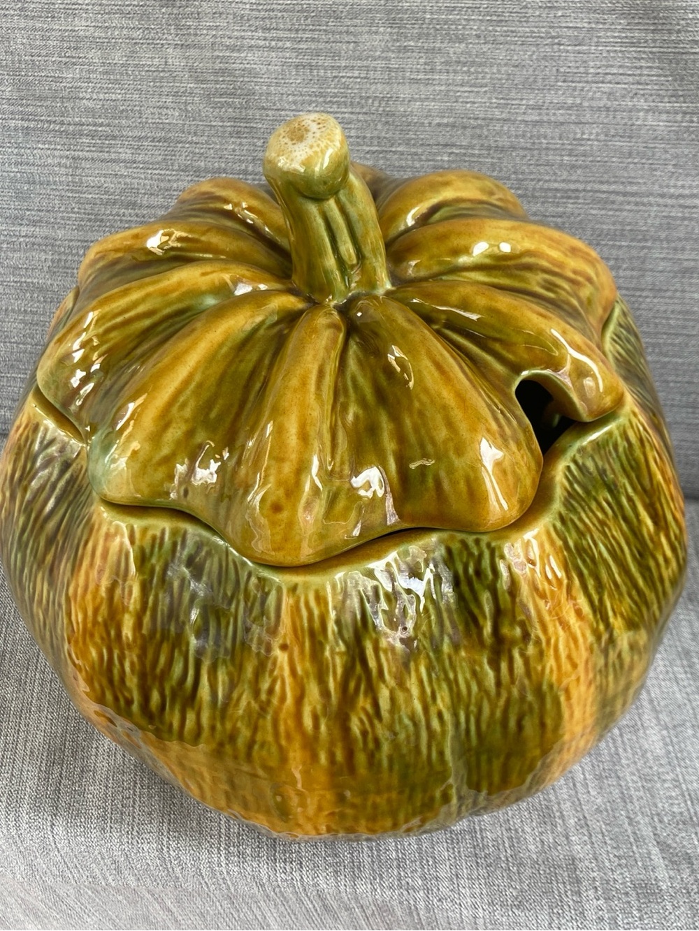 Vtg bordallo pinheiro pumpkin tureen